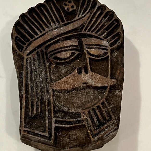 Textile Printing Block -Face - Antique